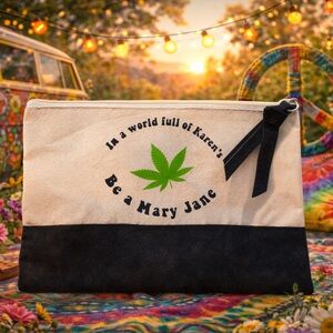 Black and White Canvas Pouch